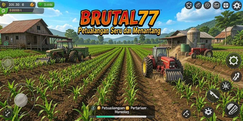 Tampilan menarik dari gameplay Farming di BRUTAL77.