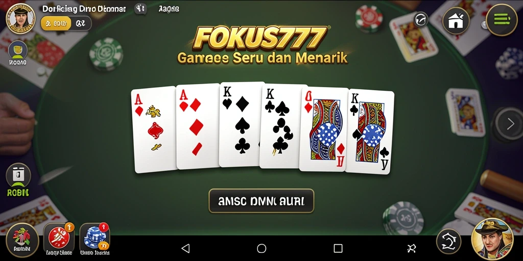 Tampilan gameplay FOKUS777 yang menarik dalam permainan Domino.