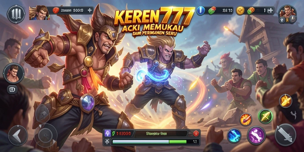 Tangkapan layar gameplay KEREN777 menampilkan aksi seru dan dinamis.