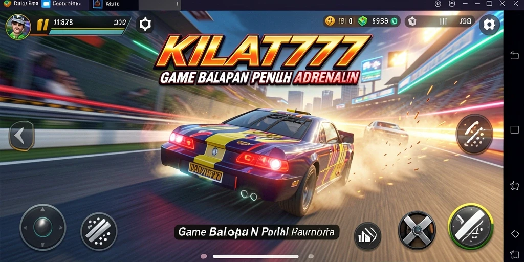 Tampilan gameplay KILAT777 yang mendebarkan dengan mobil balap melaju kencang.