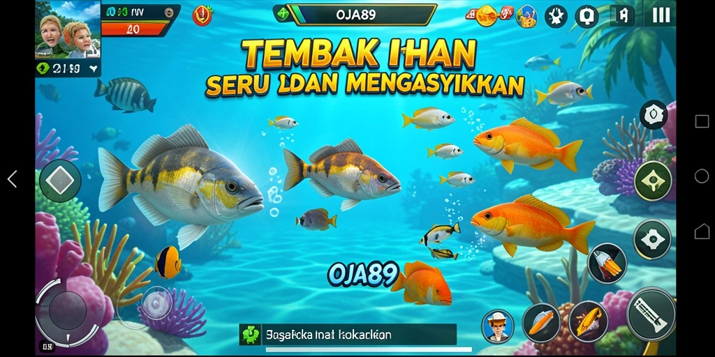 Tangkapan layar gameplay OJA89 yang penuh warna.