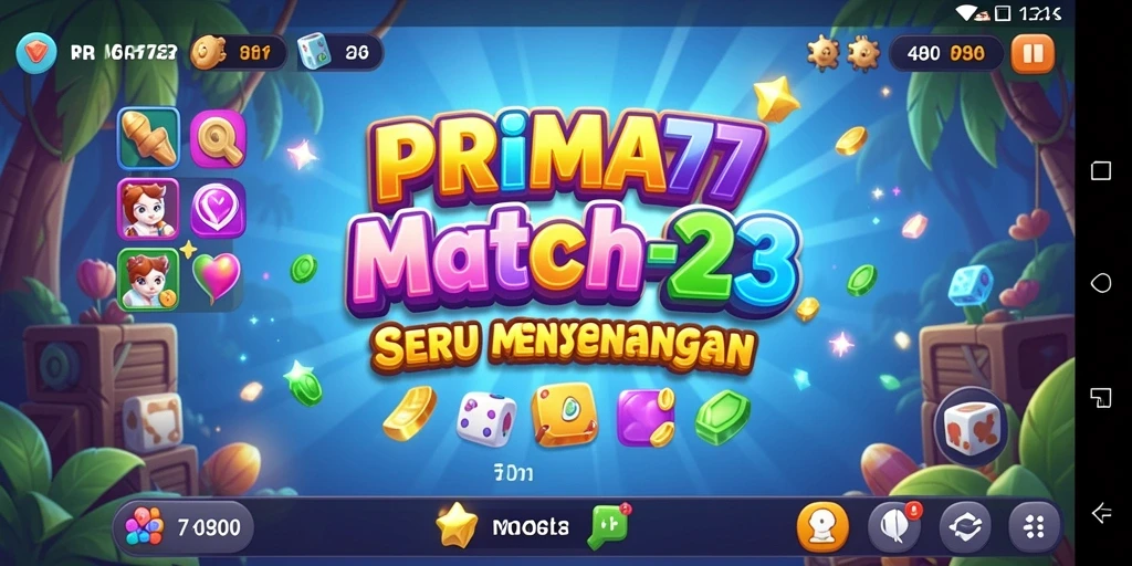 Tampilan gameplay menarik dari PRIMA77 saat mencocokkan item Match-3.